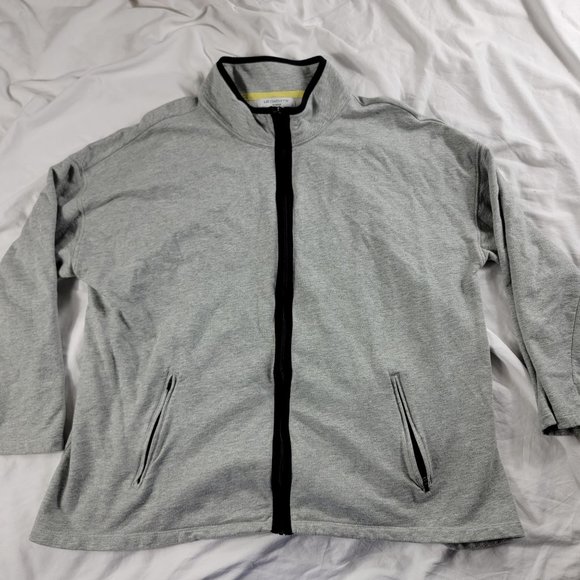 Liz Claiborne Womens 2X Gray Full Zip Sweater Lightweight Casual Outdoors - Picture 1 of 9